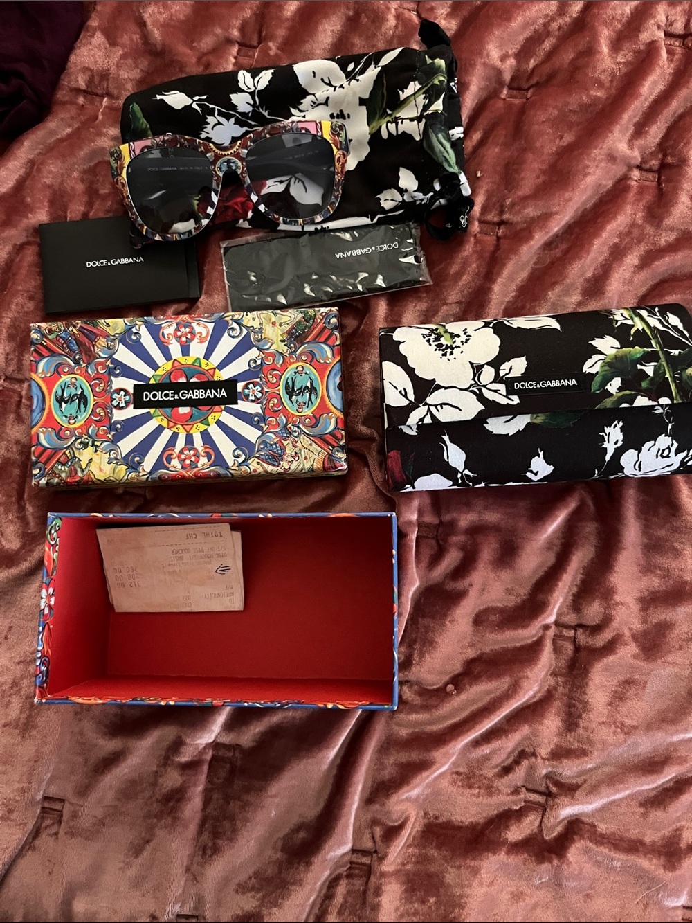 Dolce & Gabbana Multicolor Floral Frame Women's Sunglasses